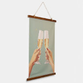 Champagne Toast Hangend Wandkleed (Gebogen)