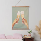 Champagne Toast Hangend Wandkleed (Slaapkamer)