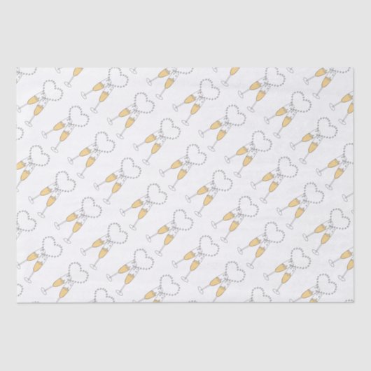 Champagne Toast Heart Tissuepapier (Voorkant)