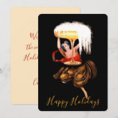 Champagne Toast Holiday Flat Card Feestdagenkaart (Voorkant / Achterkant)