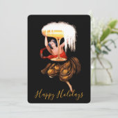 Champagne Toast Holiday Flat Card Feestdagenkaart (Staand voorkant)