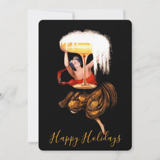 Champagne Toast Holiday Flat Card Feestdagenkaart