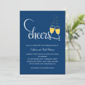 Champagne Toast Huwelijksjubileum Uitnodiging (Staand voorkant)