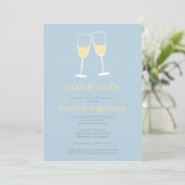 Champagne Toast Invitation Kaart (Staand voorkant)