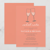 Champagne Toast Invitation Kaart (Voorkant / Achterkant)