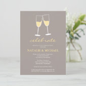 Champagne Toast Invitation Kaart (Staand voorkant)