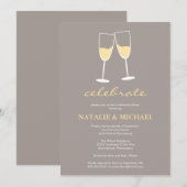 Champagne Toast Invitation Kaart (Voorkant / Achterkant)