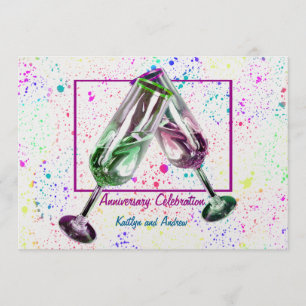Champagne Toast/Jubileum Party Kaart