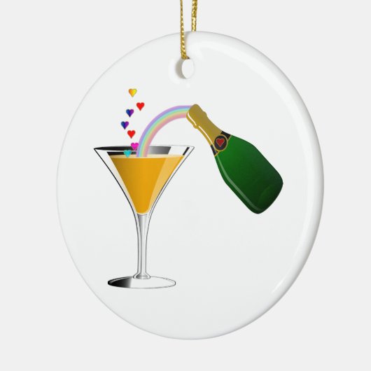 Champagne Toast Keramisch Ornament (Links)