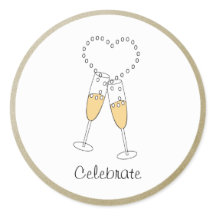Champagne Toast met hart Sticker