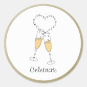 Champagne Toast met hart Sticker (Voorkant)