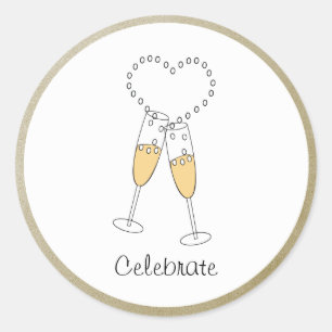 Champagne Toast met hart Sticker