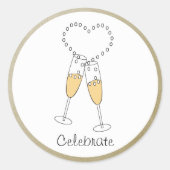 Champagne Toast met hart Sticker (Voorkant)