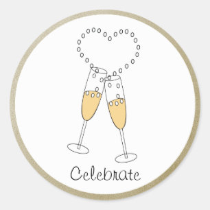 Champagne Toast met hart Sticker