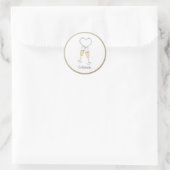 Champagne Toast met Hartsticker Ronde Sticker (Tas)