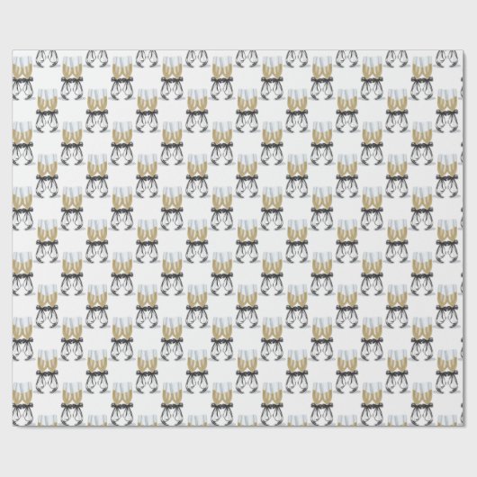 Champagne toast met lint cadeaupapier (Vlak)