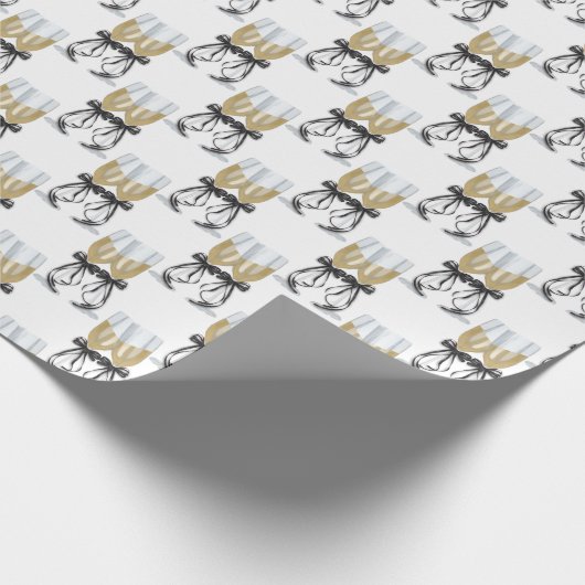 Champagne toast met lint cadeaupapier (Hoek)