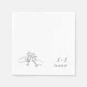 Champagne Toast Monogram Gepersonaliseerde bruilof Servet (Voorkant)