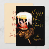 Champagne Toast New Year Feestdagenkaart (Voorkant / Achterkant)