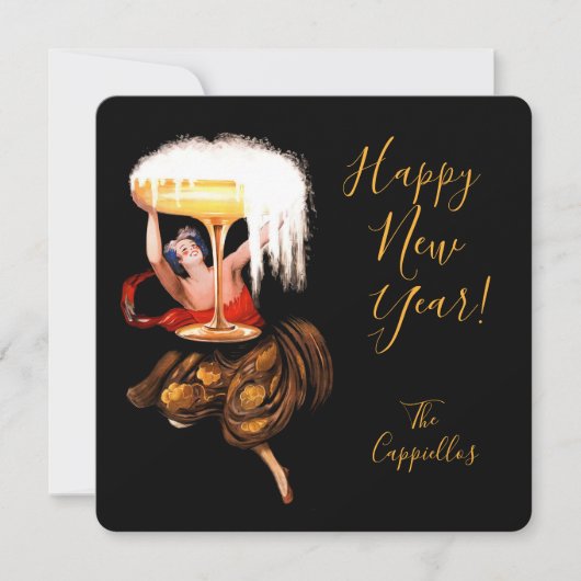 Champagne Toast New Year Feestdagenkaart (Voorkant)
