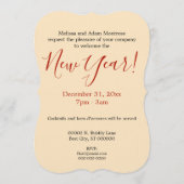 Champagne Toast New Year Invitation Kaart (Achterkant)