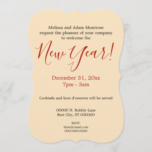 Champagne Toast New Year Invitation Kaart (Achterkant)