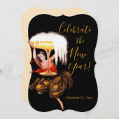 Champagne Toast New Year Invitation Kaart (Voorkant / Achterkant)