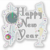 Champagne Toast New Years Eve Sticker (Voorkant)