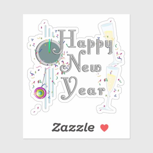 Champagne Toast New Years Eve Sticker (Vel)