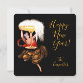 Champagne Toast Nieuwjaar Feestdagenkaart (Voorkant)