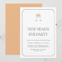 Champagne Toast Nieuwjaarsfeest Uitnodiging