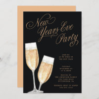 Champagne Toast Nieuwjaarsfeest Uitnodiging