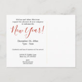 Champagne Toast NYE Invitation Postcard Feestdagenkaart (Achterkant)