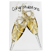 Champagne Toast on White Medium Cadeauzakje (Voorkant)