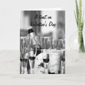 CHAMPAGNE TOAST OP MIJN VALENTIJN FEESTDAGEN KAART (Voorkant)