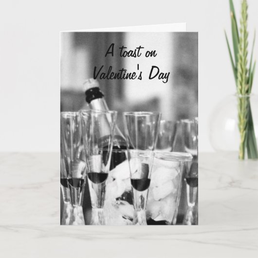 CHAMPAGNE TOAST OP MIJN VALENTIJN FEESTDAGEN KAART (Voorkant)