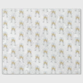 Champagne toast op satijnen damast cadeaupapier (Vlak)