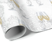 Champagne toast op satijnen damast cadeaupapier (Rol Hoek)