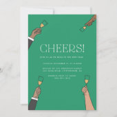 Champagne Toast Oud en Nieuw Feest Uitnodiging (Voorkant)