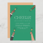 Champagne Toast Oud en Nieuw Feest Uitnodiging (Voorkant / Achterkant)