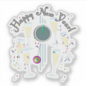 Champagne Toast Oud en Nieuw Sticker (Voorkant)