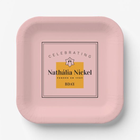 Champagne Toast Papieren Bordje (Voorkant)