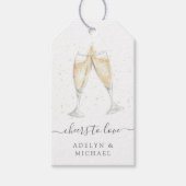 Champagne Toast Proost Liefde Gepersonaliseerde Li Cadeaulabel (Voorkant)
