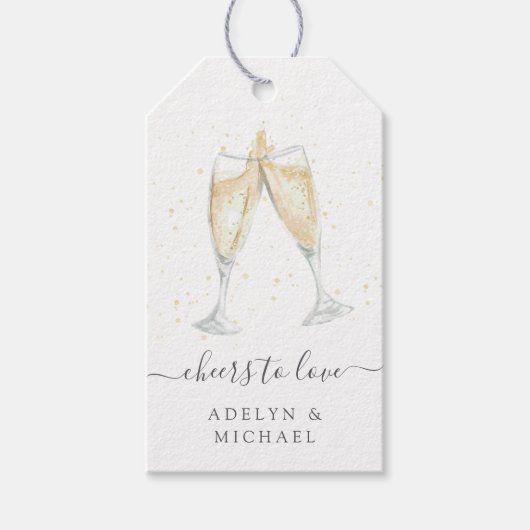 Champagne Toast Proost Liefde Gepersonaliseerde Li Cadeaulabel (Voorkant)