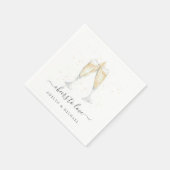 Champagne Toast "Proost op Liefde" Gepersonaliseer Servet (Hoek)