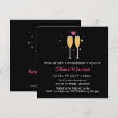 Champagne Toast Rehearsal Dinner Invitation Kaart (Voorkant / Achterkant)