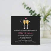 Champagne Toast Rehearsal Dinner Invitation Kaart (Staand voorkant)