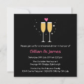 Champagne Toast Rehearsal Dinner Invitation Kaart (Voorkant)