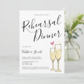 Champagne Toast repetitie diner Kaart (Staand voorkant)