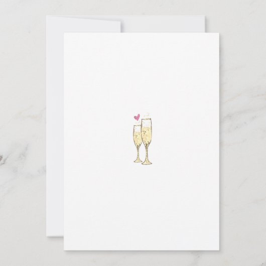 Champagne Toast repetitie diner Kaart (Achterkant)